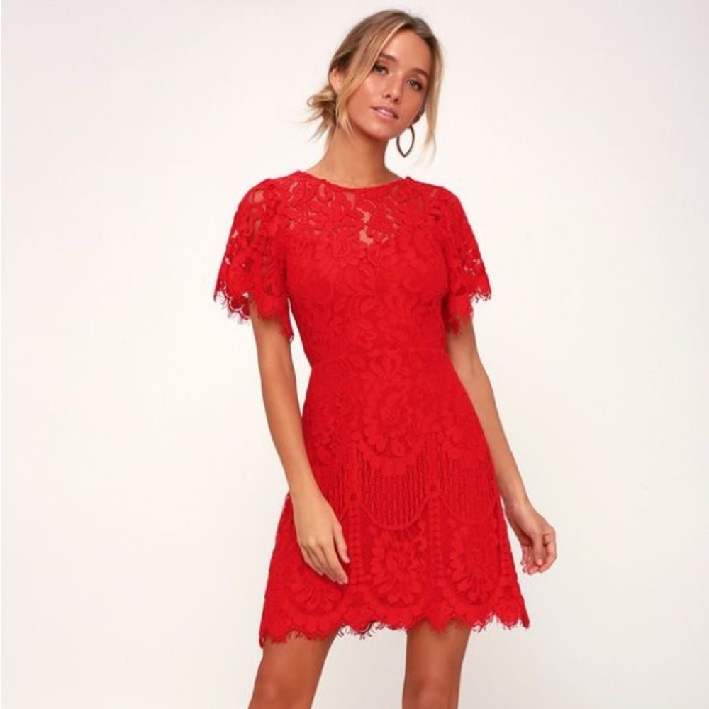 Lulu’s Pearson Red Lace Dress